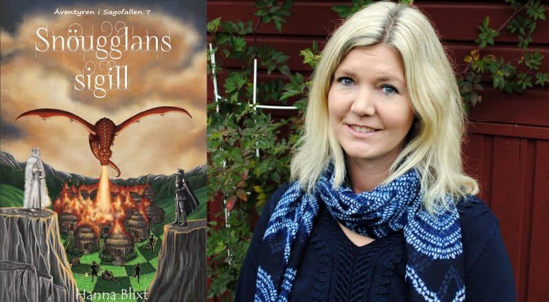 Författaren Hanna Blixt och omslaget på nya boken Snöugglan.
