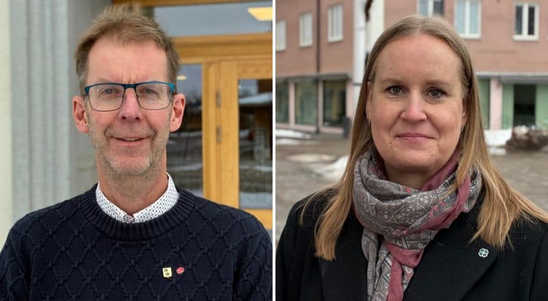 Delad bild med Lars Halvarson till vänster och Karin Mikkonen till höger.